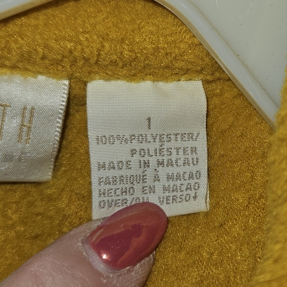 #417 ELIZABETH (Liz Claiborne) Golden Yellow Fleece Vest- Size- 1 - Picture 4 of 4